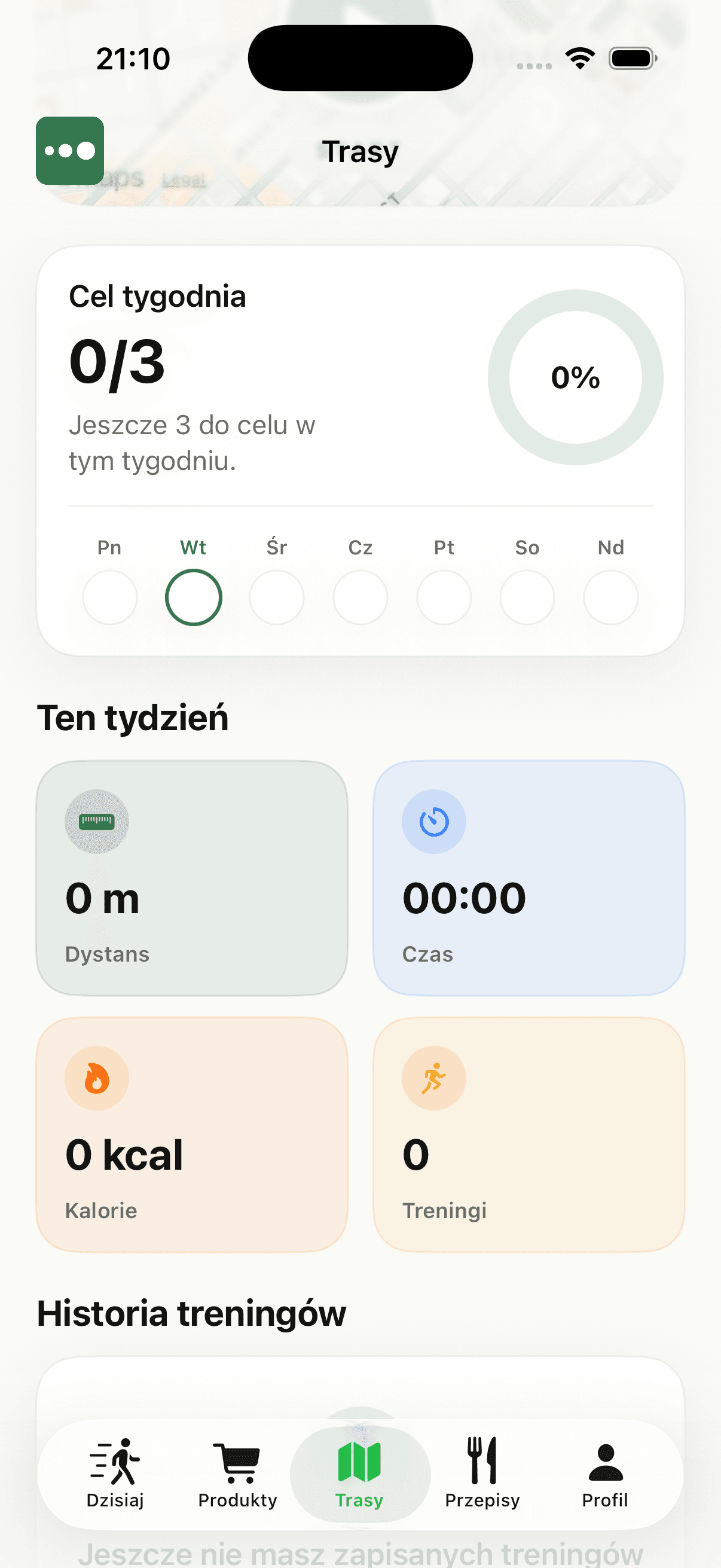 Ekran Cele i trasy w aplikacji TAKSERIO